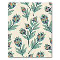 Teal Orange Botanical Blossom Statement Rug
