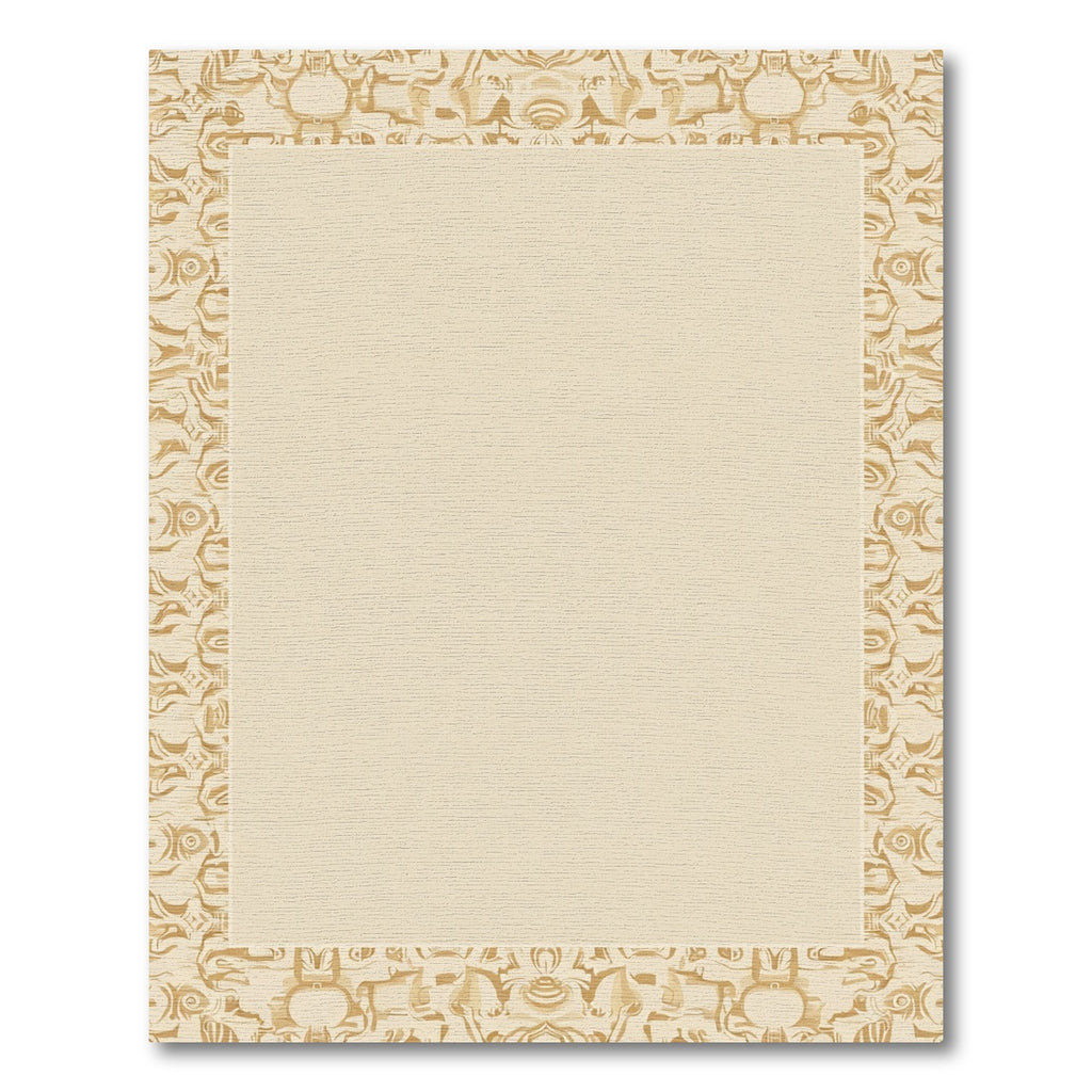 Cream Tonal Abstract Border Rug