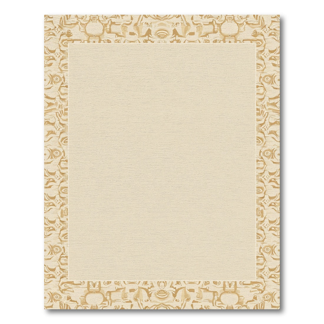 Cream Tonal Abstract Border Rug