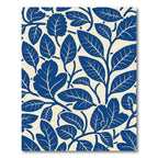 Deep Blue Botanical Vines Rug