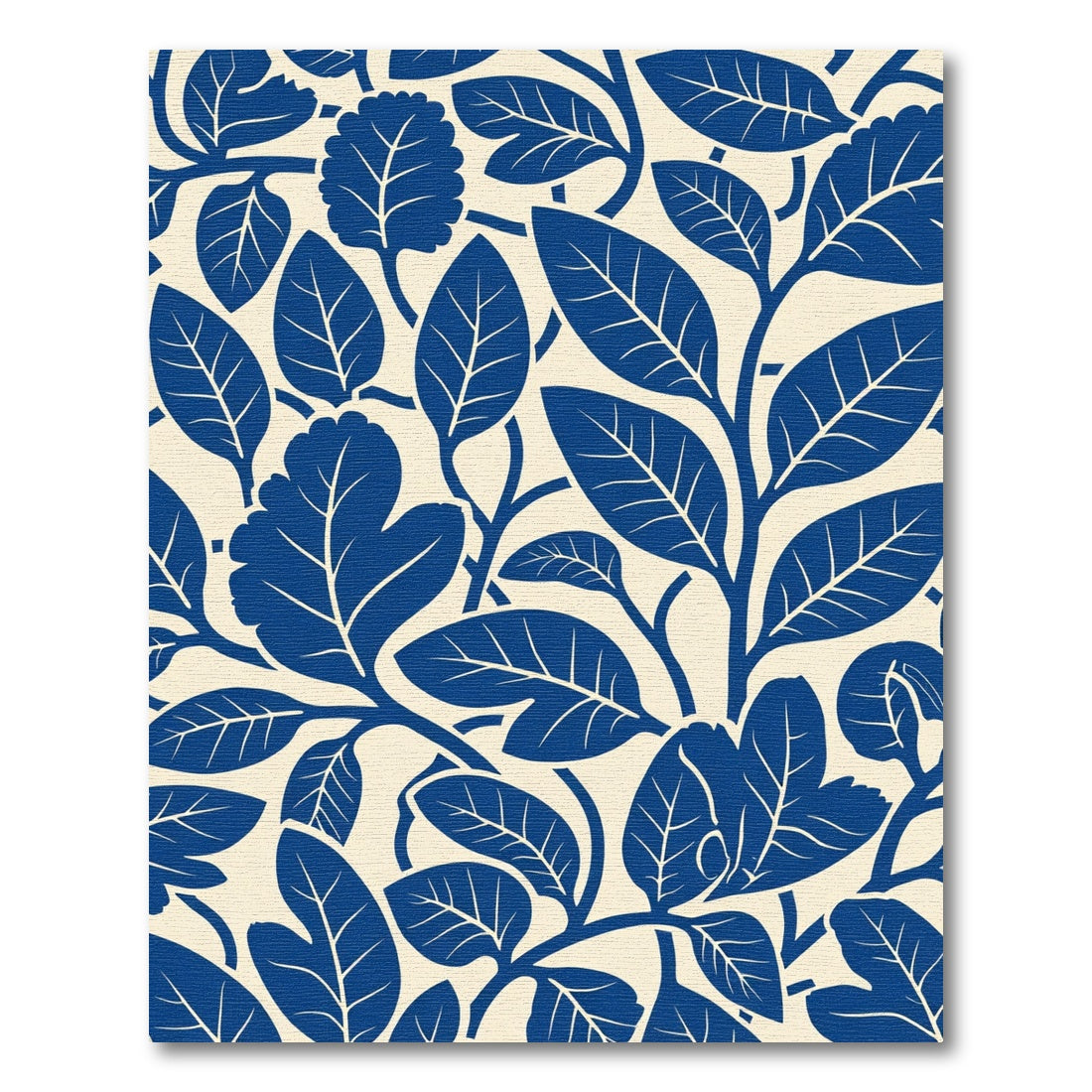 Deep Blue Botanical Vines Rug