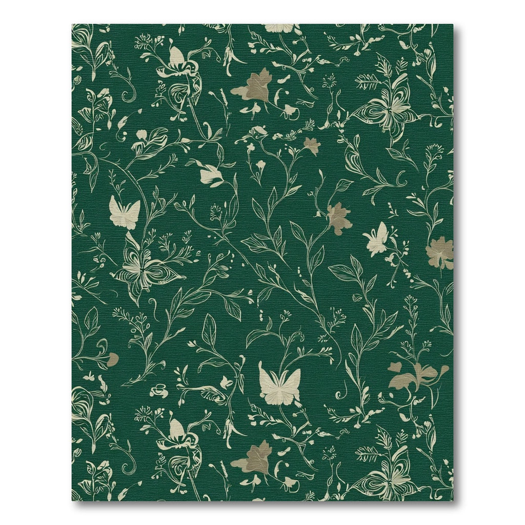 Emerald Garden Butterfly Floral Rug