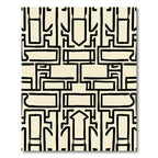 Abstract Black Geometric Labyrinth Rug