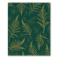 Deep Green Fern Branch Outline Rug