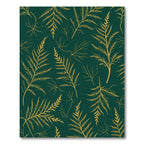 Deep Green Fern Branch Outline Rug