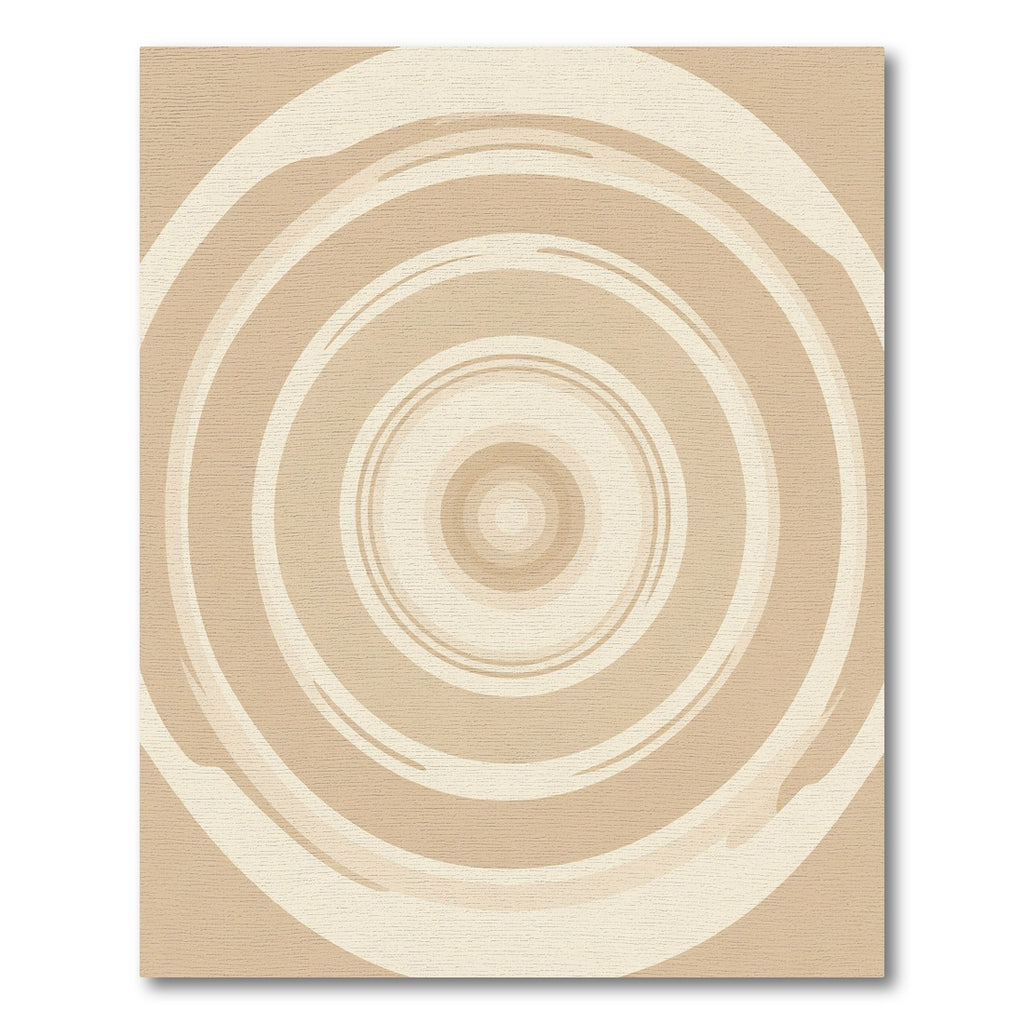 Neutral Earth Tone Concentric Rings Rug