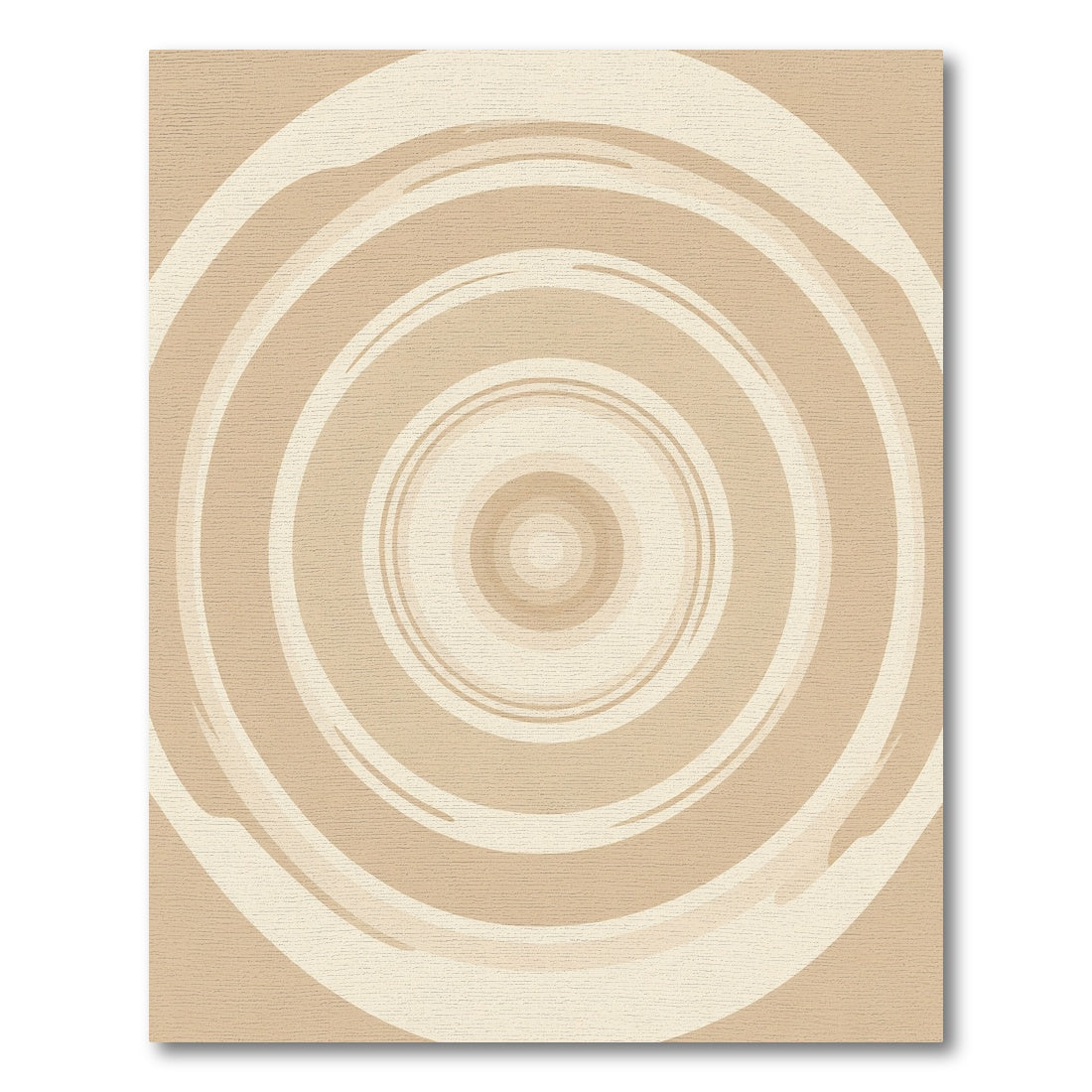 Neutral Earth Tone Concentric Rings Rug