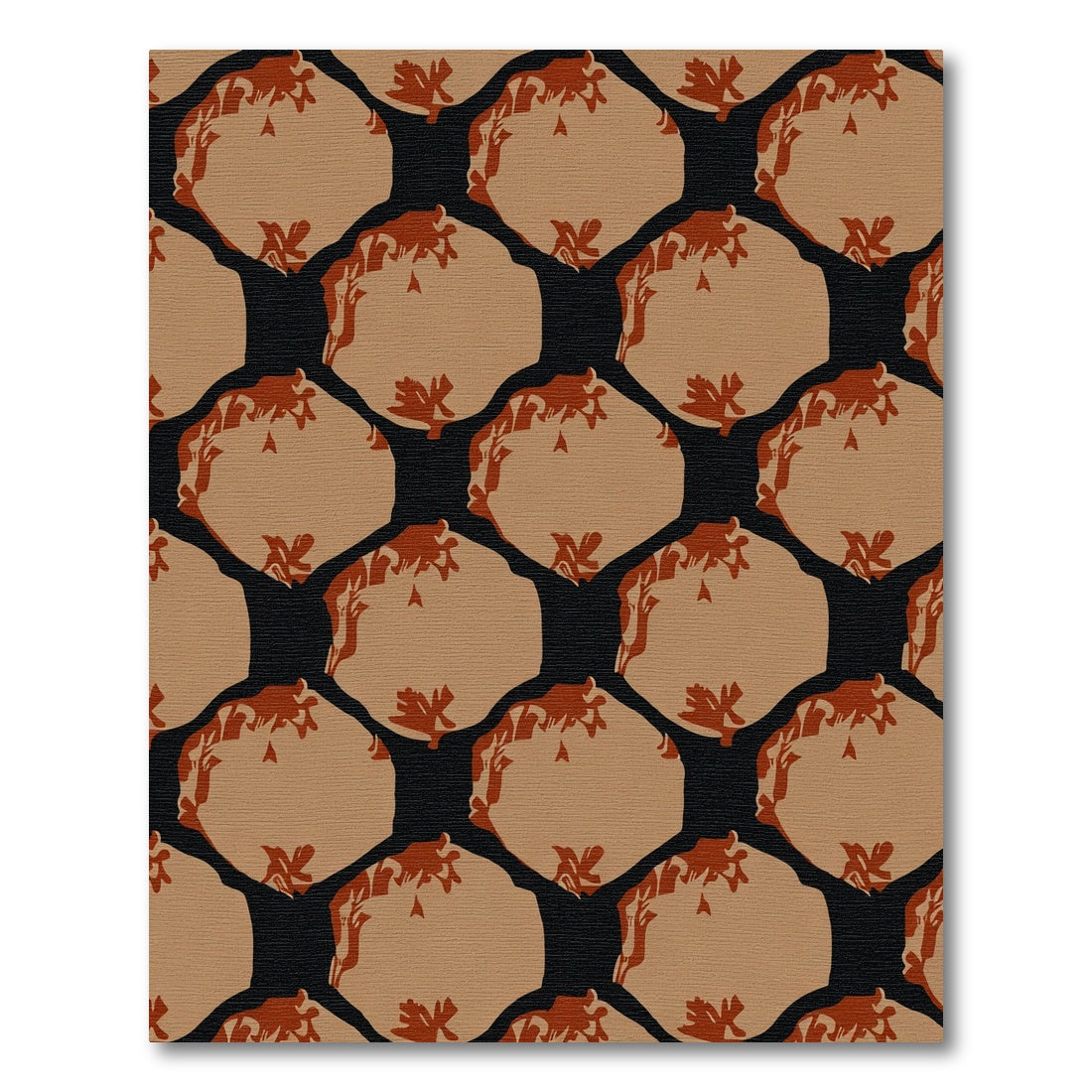 Earthy Hexagonal Organic Textured Rug