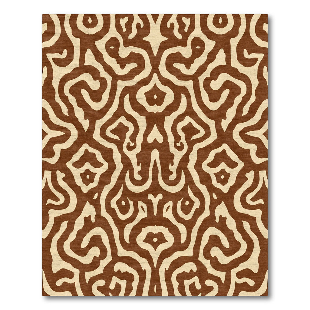 Brown Cream Organic Abstract Rug