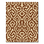 Brown Cream Organic Abstract Rug