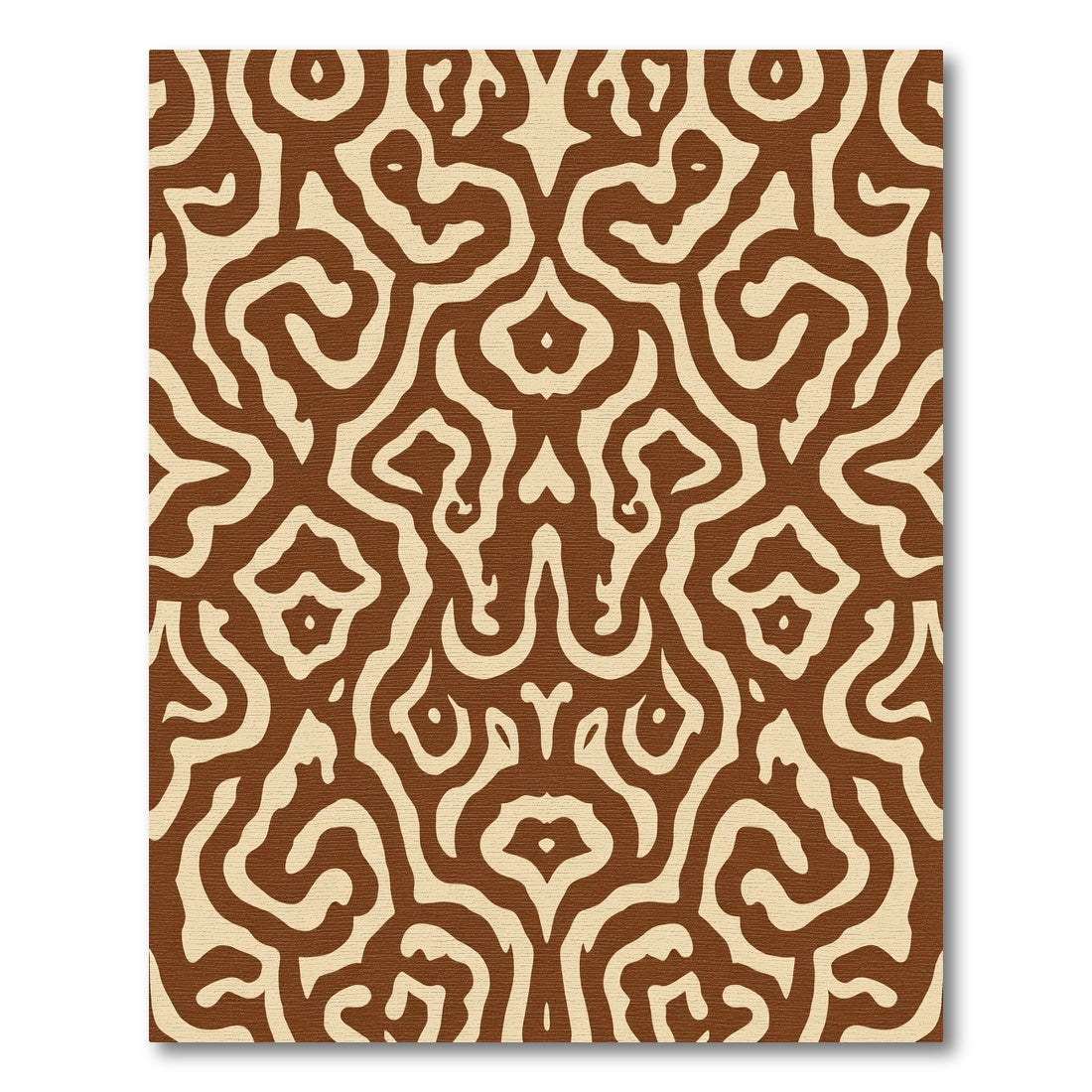 Brown Cream Organic Abstract Rug