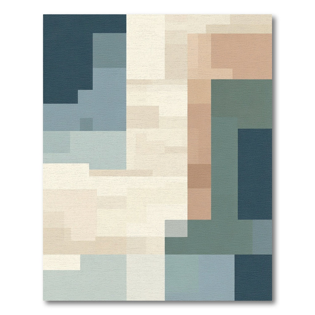 Abstract Geometric Pastel Color Block Rug