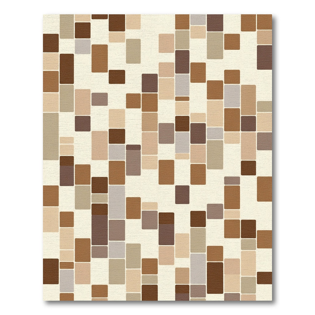 Earthy Tone Rounded Rectangle Mosaic Rug
