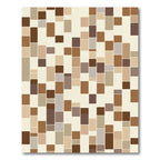 Earthy Tone Rounded Rectangle Mosaic Rug