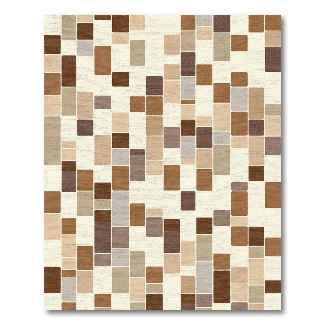 Earthy Tone Rounded Rectangle Mosaic Rug