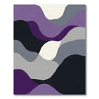 Abstract Purple and Gray Wavy Layers Rug