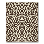 Cream Brown Organic Scrollwork Rug