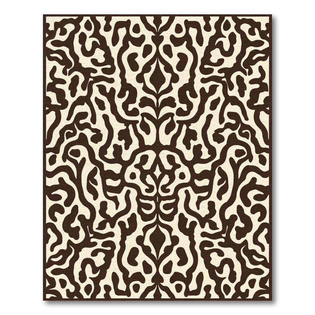 Cream Brown Organic Scrollwork Rug