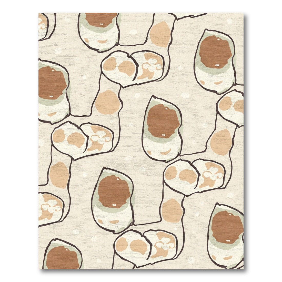 Earthy Tone Organic Freeform Swirl Rug
