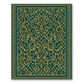 Emerald Gold Arabesque Swirl Rug