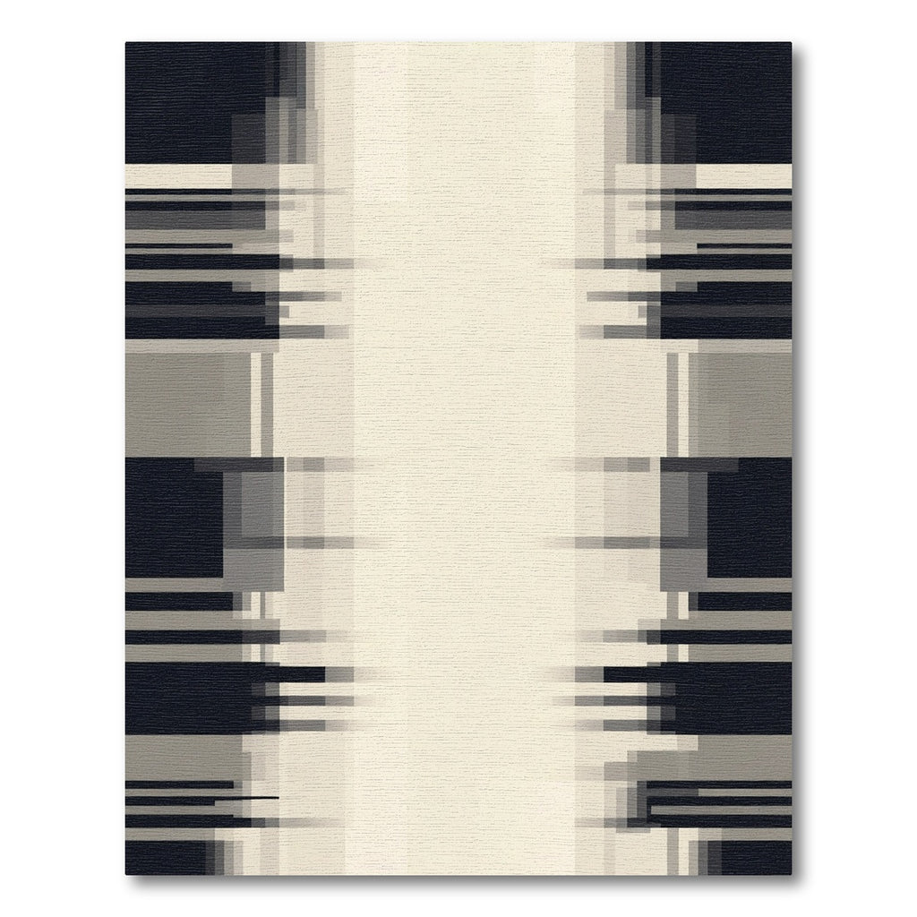 Monochromatic Abstract Pixel Stripe Rug