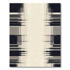 Monochromatic Abstract Pixel Stripe Rug