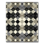 Monochrome Diamond Chain Geometric Rug