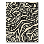 Bold Black Cream Swirl Rug