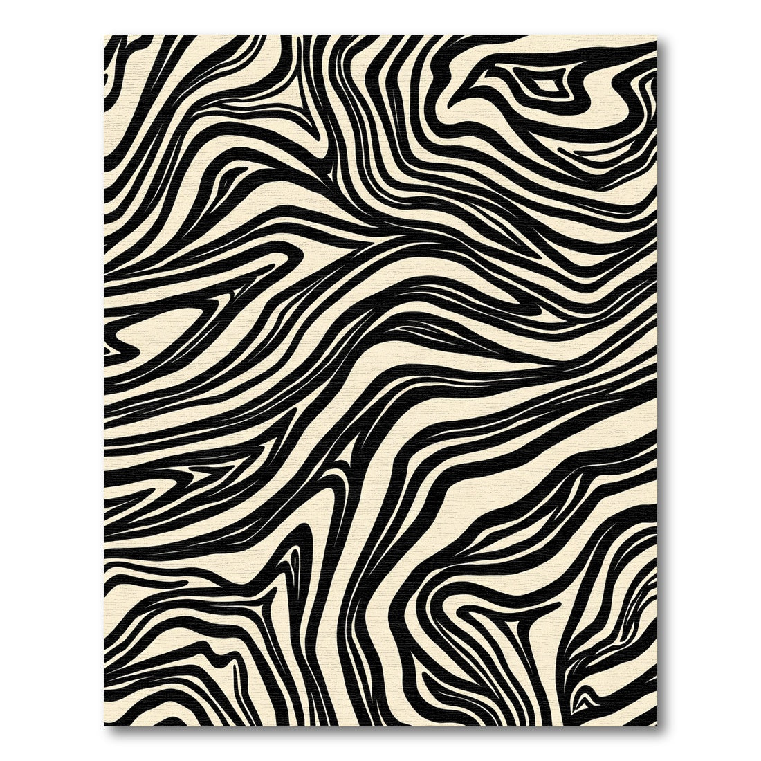Bold Black Cream Swirl Rug