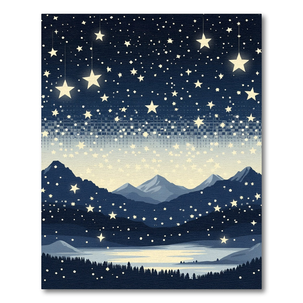 Celestial Night Landscape Starry Rug
