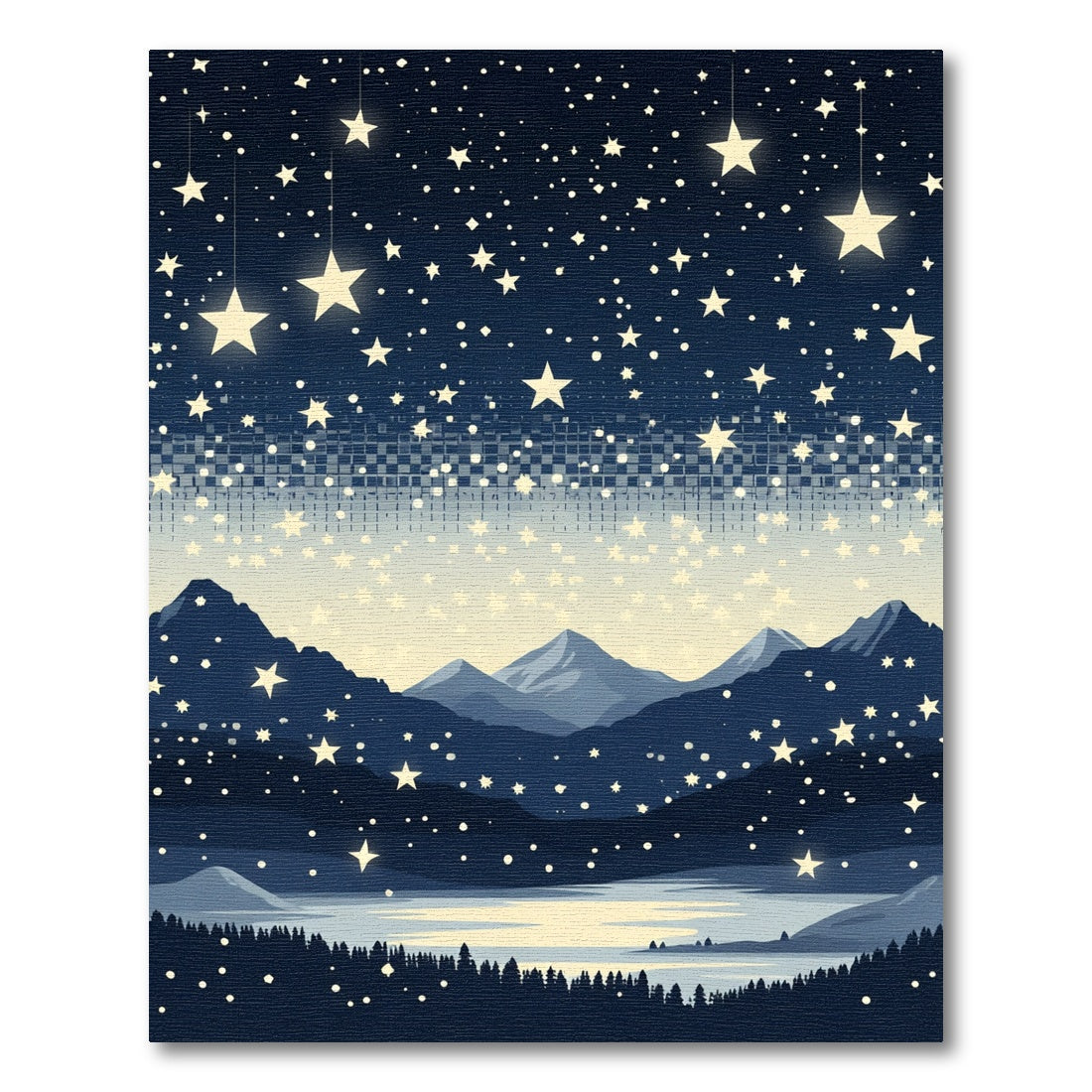 Celestial Night Landscape Starry Rug