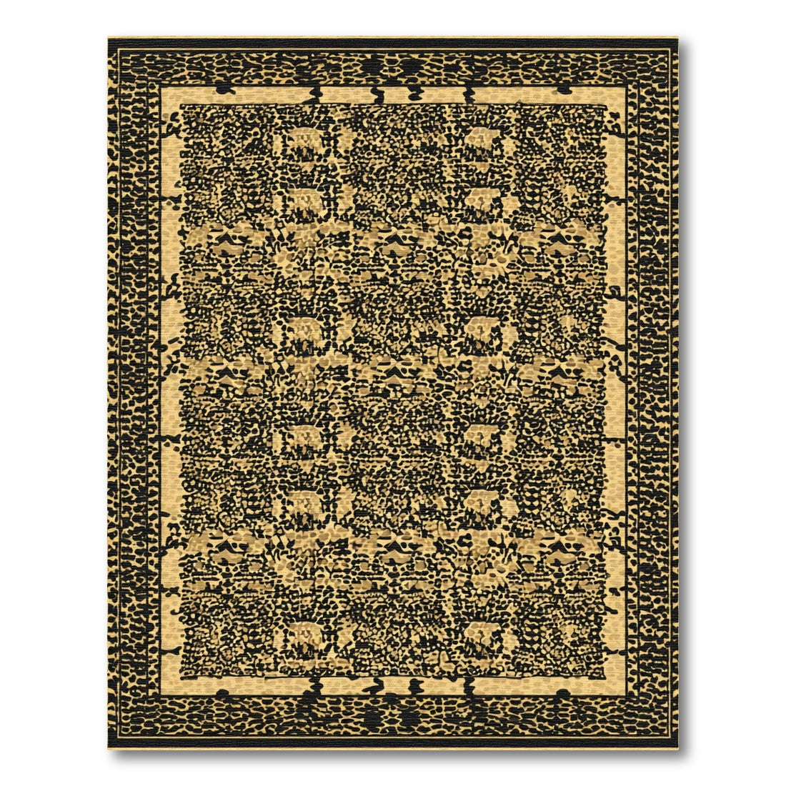 Golden Leopard Animal Scene Rug