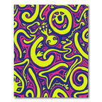Vibrant Yellow Pink Swirl Abstract Rug