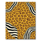 Earthy Yellow Animal Paw Zebra Stripe Rug