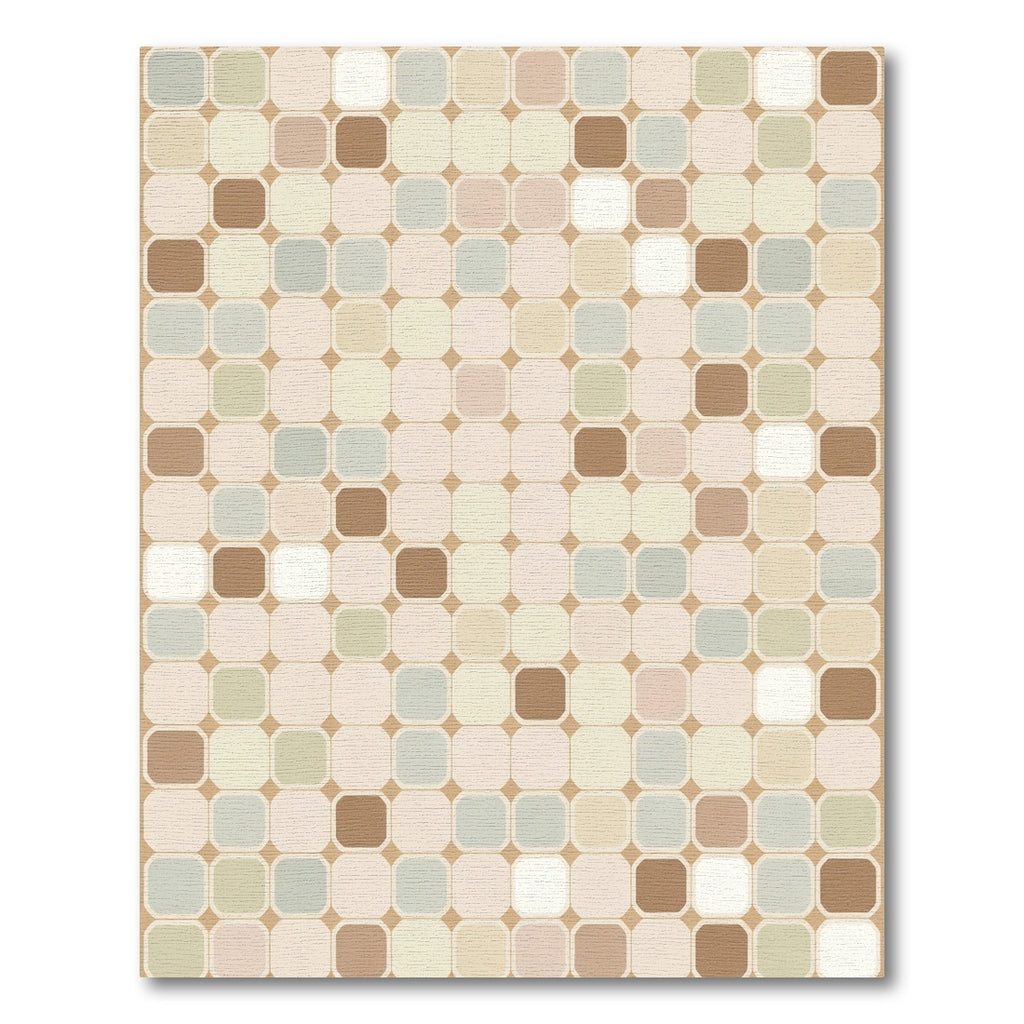Soft Pastel Square Mosaic Rug