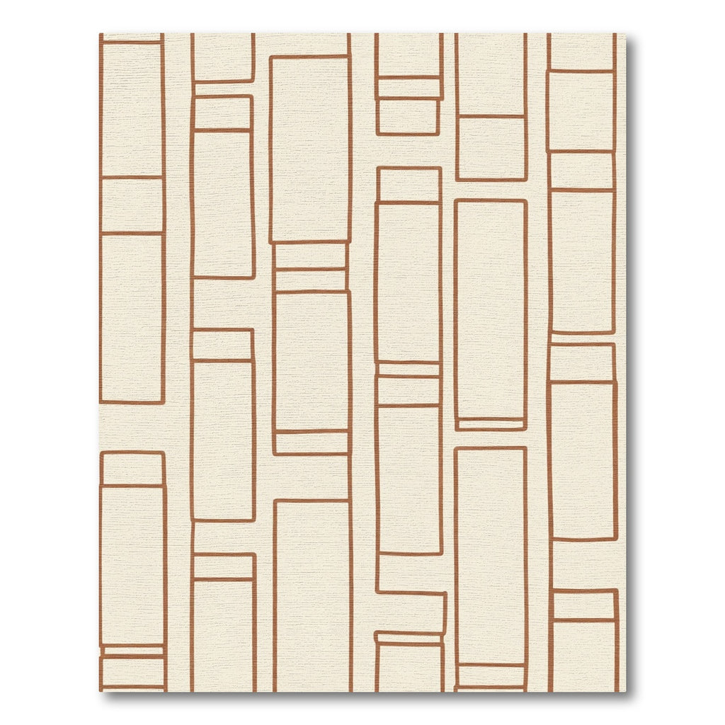 Terracotta Tiers Geometric Outline Rug