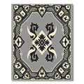 Monochromatic Geometric Medallion Ivory Rug