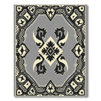 Monochromatic Geometric Medallion Ivory Rug