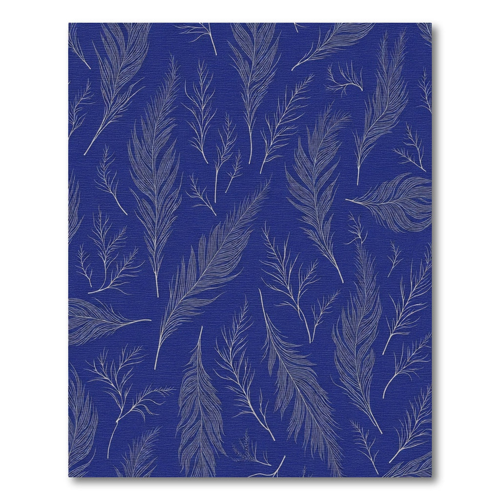 Deep Blue Feathered Whimsy Rug