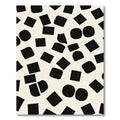 Abstract Black Rounded Squares Scattered Design Rug