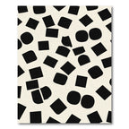 Abstract Black Rounded Squares Scattered Design Rug