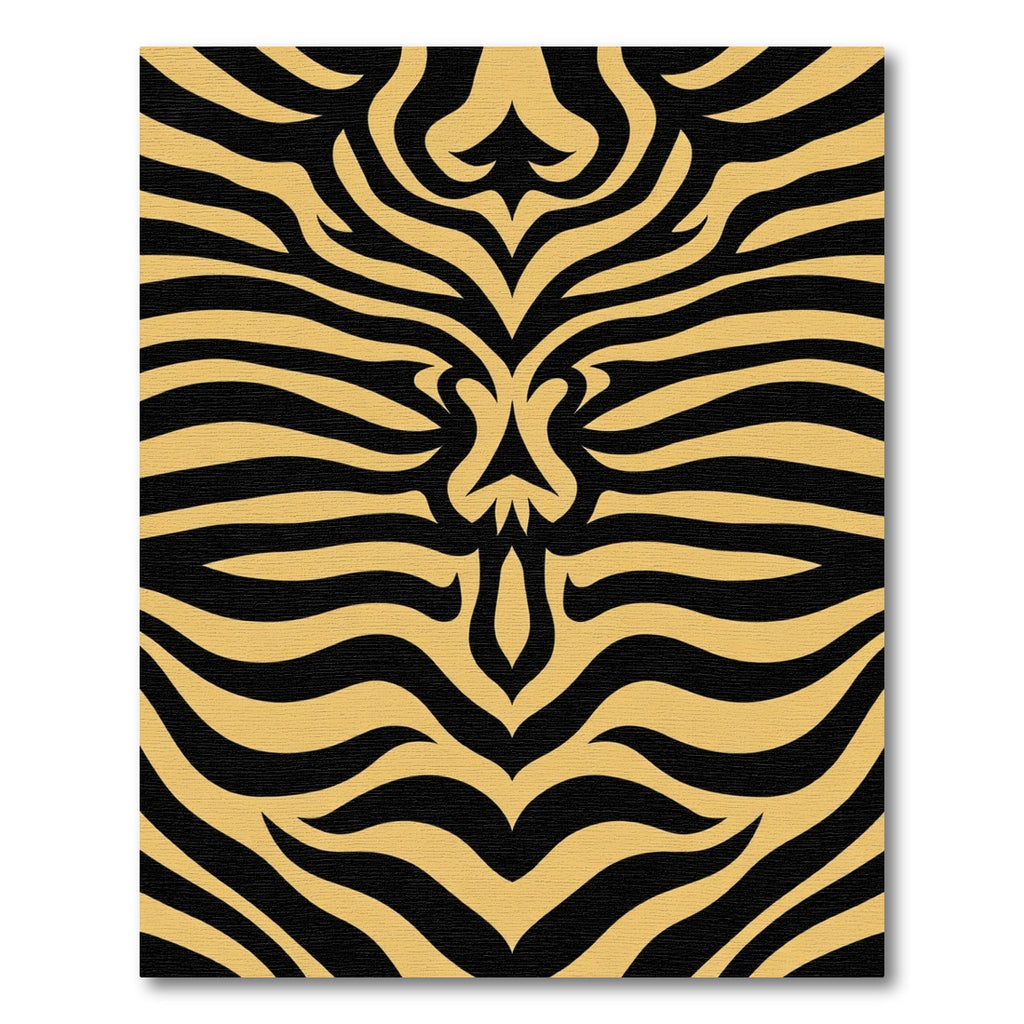 Bold Gold Black Animalistic Stripes Rug