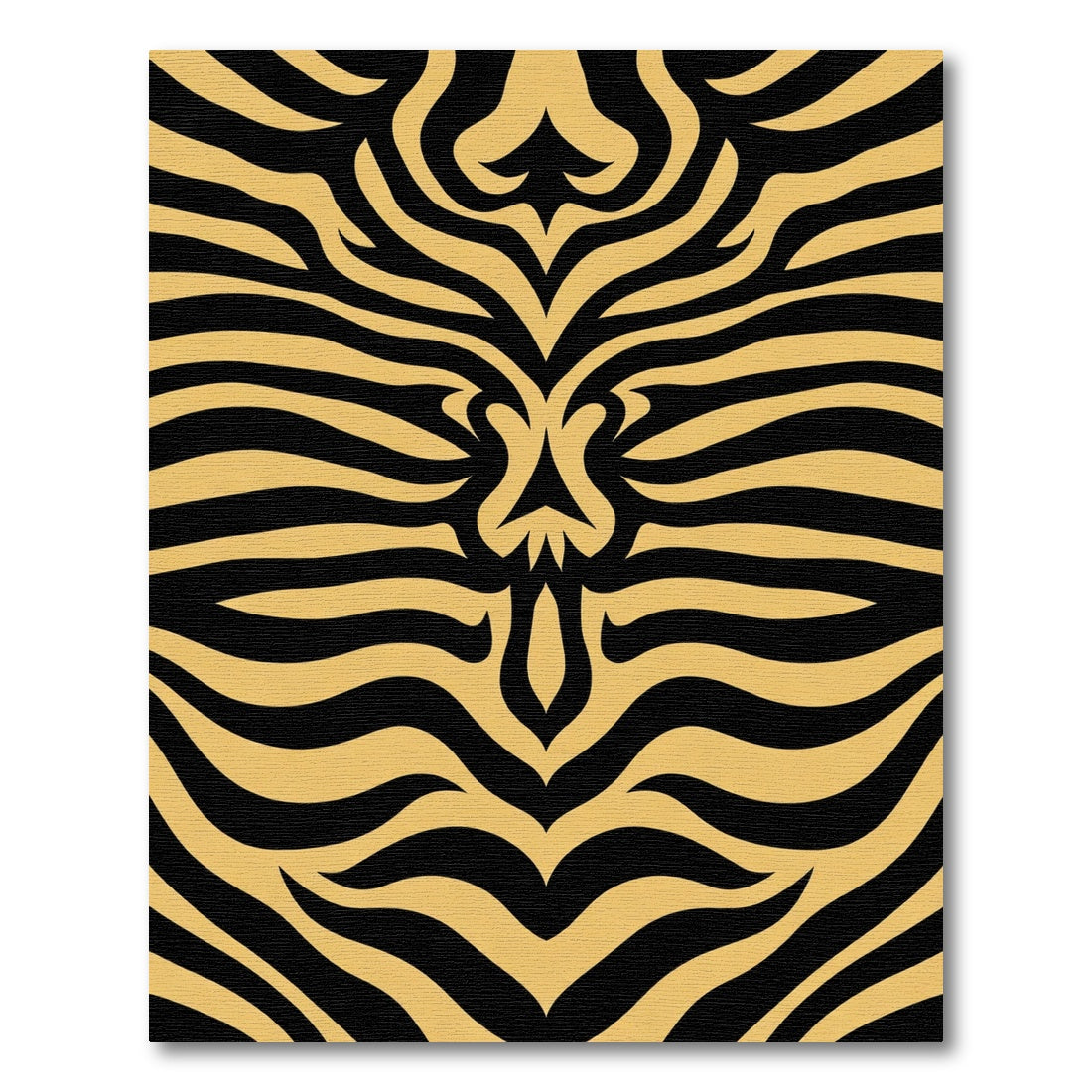 Bold Gold Black Animalistic Stripes Rug