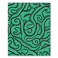 Teal Black Organic Swirl Flow Rug