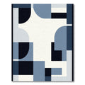 Modern Blue Geometric Block Rug