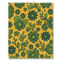 Groovy Green Floral Garden Rug