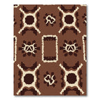 Brown Ochre Geometric Abstract Medallion Rug