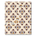 Tan Blue Brown Quatrefoil Medallion Rug