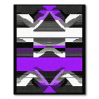 Geometric Abstract Purple Black White Rug