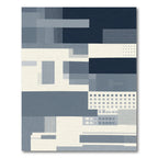 Modern Geometric Blues Abstract Composition Rug